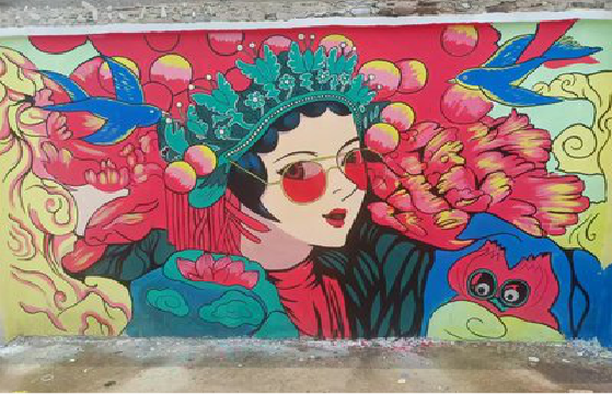 冕宁墙体彩绘-网红墙